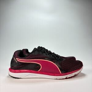 Puma Speed 300 Ignite Black Red Low Top Running Shoes 189947 03 Women's Size 10